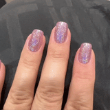 vibrant and glittery lilac shade