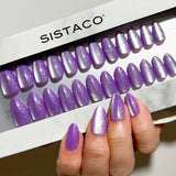 Grape Cats Eye - Almond Sustainable Nails - Pre order
