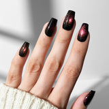 Ruby Cats Eye - Coffin Sustainable Nails - Pre order
