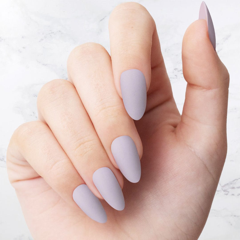 Classic Lilac Almond Shaped nails