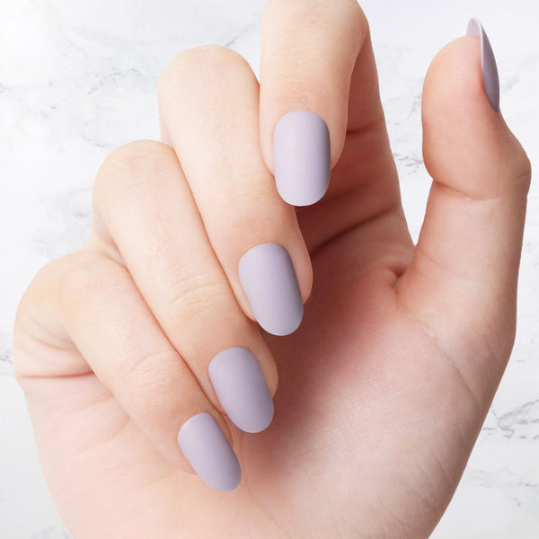 Classic Lilac Oval Shaped nails