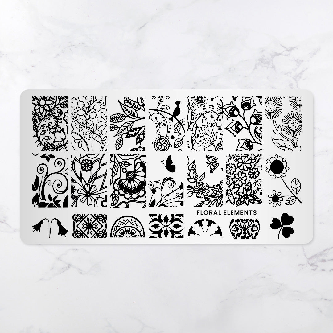 Floral Elements - Pattern Press Template