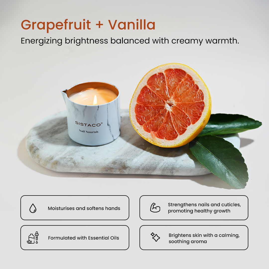 Nail Nourish Candle - Citrus Paradisi Grapefruit + Vanilla