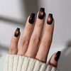 Ruby Cats Eye - Coffin Sustainable Nails - Pre order