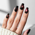 Ruby Cats Eye - Coffin Sustainable Nails