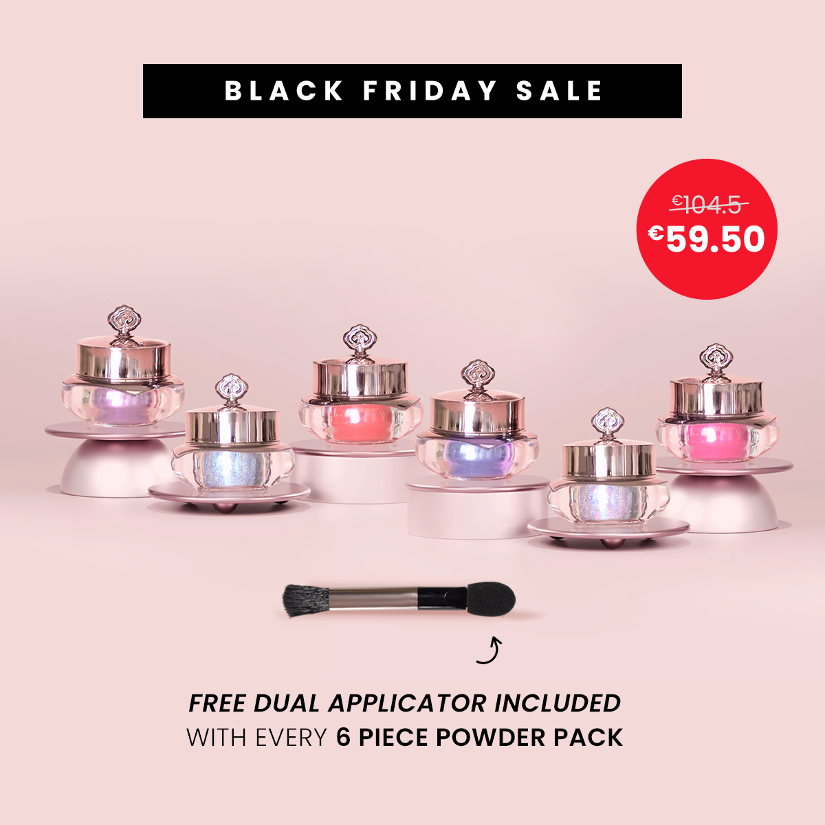 6-delig poederpakket + GRATIS APPLICATOR