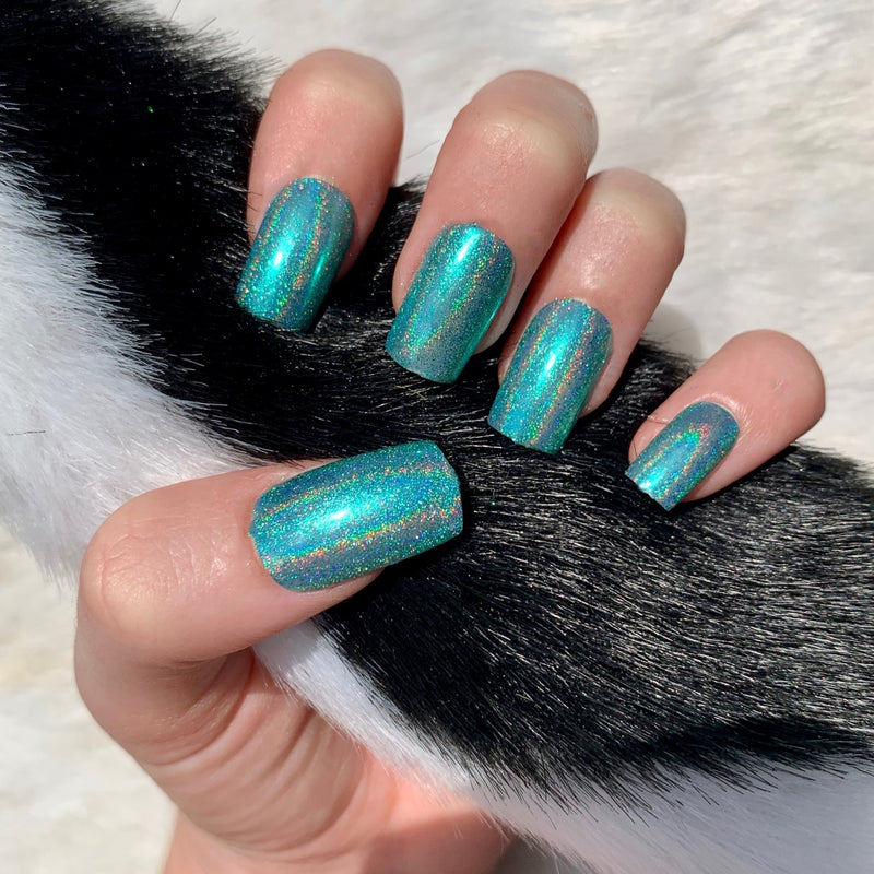 Emerald City Holographicbold and dazzling emerald green shade   