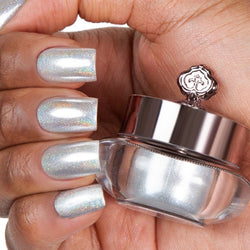 glittery silver shade